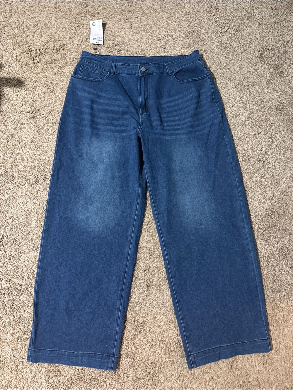 NWT Y2K Women's Wide-Leg Jeans in Deep Blue Wash